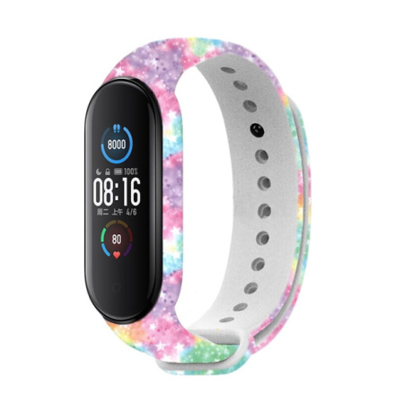 Řemínek RhinoTech na Xiaomi Mi Band 7 / Mi Band 6 / Mi Band 5 - motiv galaxie RHTRTACC155