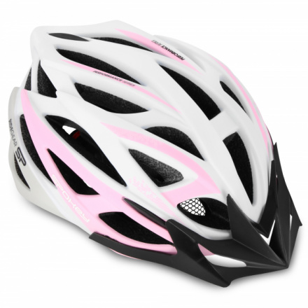 Spokey FEMME Cyklistická přilba IN-MOLD, 55-58 cm, bílo-růžová, K941019