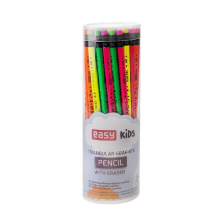 Trojhranná tužka s gumou 1ks FLUO, S833507