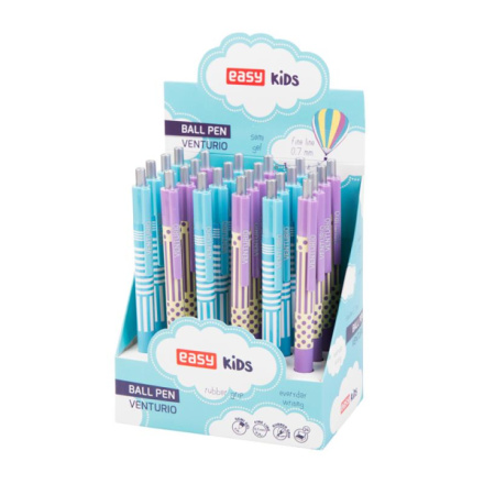 EASY VENTURIO Kuličkové pero, modrá semi-gelová náplň, 0,7 mm, 1ks v balení, fialová-modrá, 5902693264231