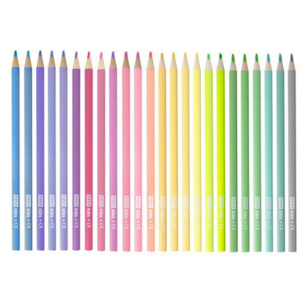 EASY PASTEL Trojhranné pastelky, 24 ks, 24 pastelových barev, S929949