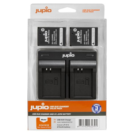 Set Jupio 2x LP-E12 - 875 mAh + Dual Charger pro Canon, CCA1010