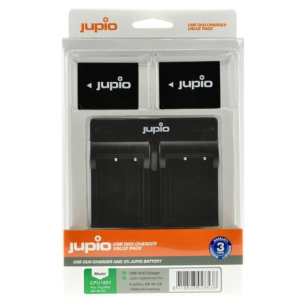 Set Jupio 2x NP-W126 - 1260 mAh + Dual charger pro Fujifilm, CFU1001