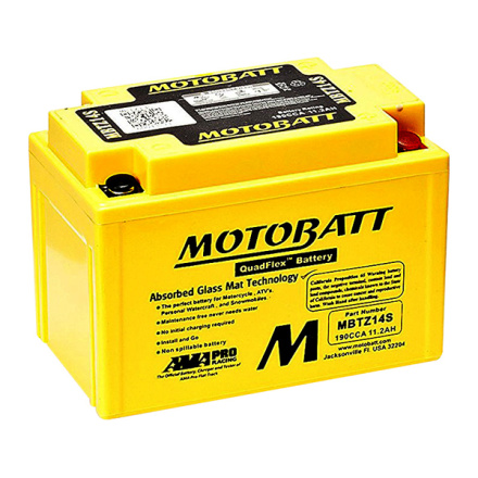 Baterie Motobatt MBTZ14S 11,2 Ah, 12 V, 4 vývody, MBTZ14S