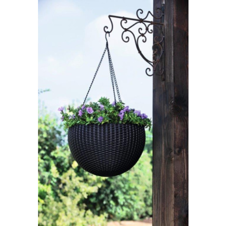 Květináč Keter Hanging Sphere grafitový, 229545