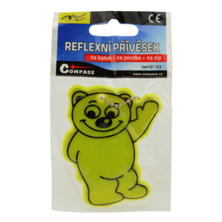 Přívěšek reflexní BEAR - žlutý, 01723