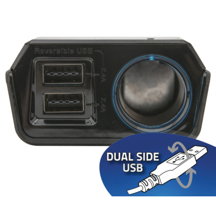 Adaptér s kabelem 12V + 2x USB 2400mA SELECT, 07432