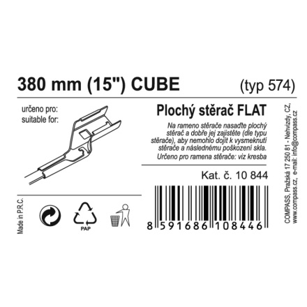 Stěrač FLAT BULK (CUBE) 15"/380mm, 10844