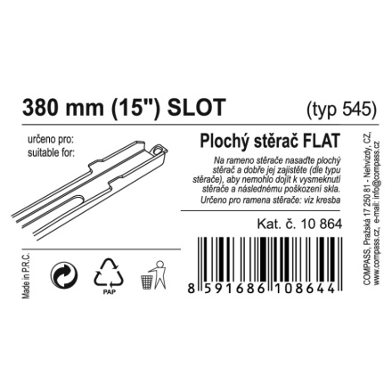 Stěrač FLAT BULK (SLOT) 15"/380mm, 10864