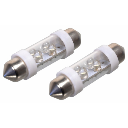 Žárovka 4LED 12V  suf. SV8.5 38mm bílá  2ks, SV8.5 (sufit), 33725