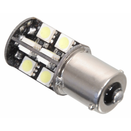 Žárovka 19 SMD LED 12V Ba15S s rezistorem CAN-BUS ready bílá, Ba15s, 33806