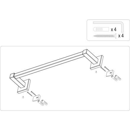 Držák ručníku 54 cm Quad Chrom, TO-69318