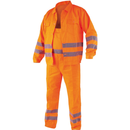 Pracovní oděv, reflexní kalhoty a blůza, CRESTON vel. M reflexní oranžová, TO-72906