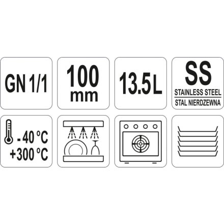 Gastro nádoba perforovaná NEREZ GN 1/1 100mm, YG-00343