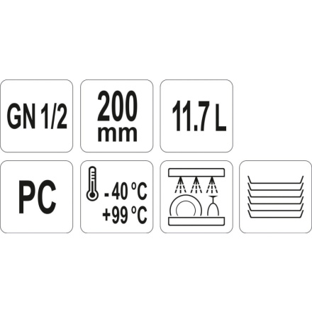Gastro nádoba PC  GN 1/2 200mm, YG-00403