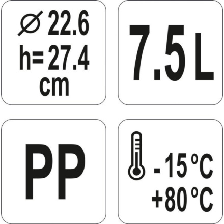 Kulatý kontejner na potraviny PP 7,5l, YG-00514