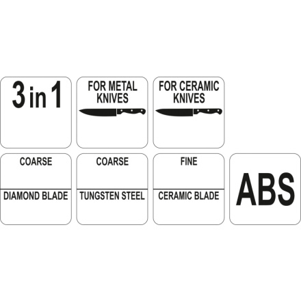 Brousek na nože 3v1 na keramické / ocelové nože, YG-02351