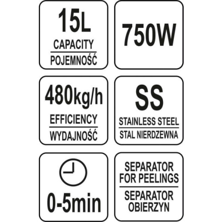 Škrabka na brambory 750W 15l, YG-03087