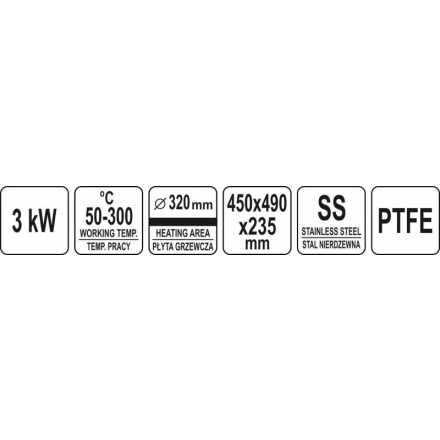 Palačinkovač 3000W 400mm, YG-04680