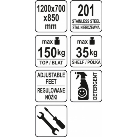 Pracovní stůl 120×70 v. 85cm + 10cm, YG-09032