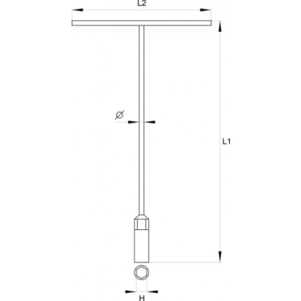 Klíč nástrčný 12 mm typ "T", YT-1575
