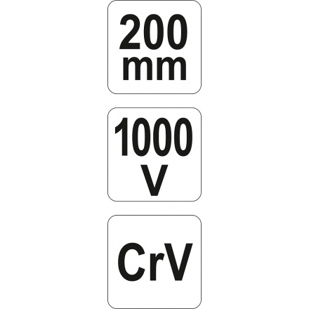 Kleště prodloužené rovné 200mm VDE (1000V), YT-21155