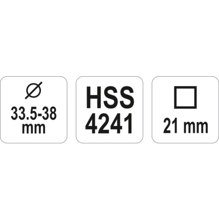 Výstružník nastavitelný HSS 33,5-38 mm2, délka 310 mm, YT-28965