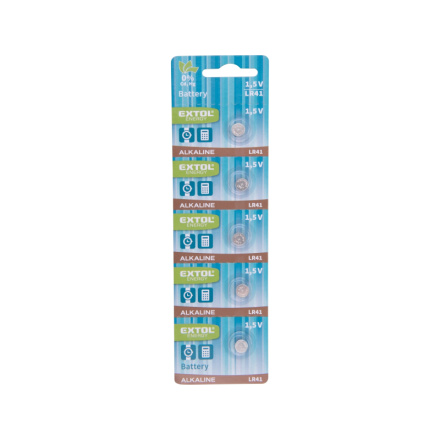 baterie alkalické, 5ks, 1,5V (LR41) 42056