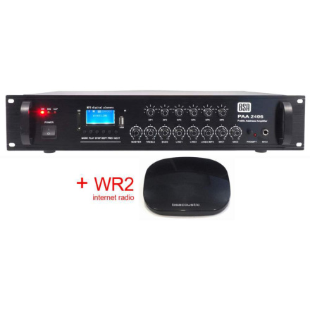 PAA2406WIFI BS acoustic rozhlasová ústředna pro 100V PAA2406WIFI