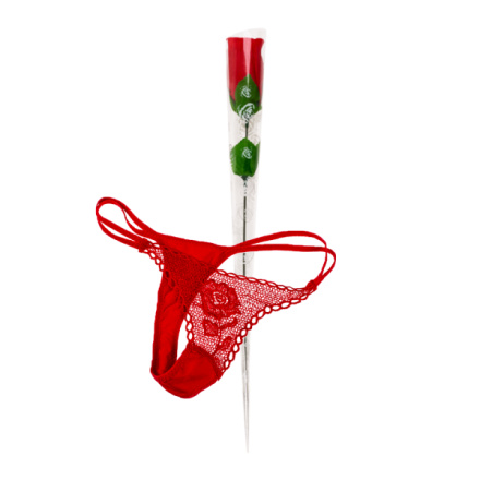 Out Of The Blue Rose With Red G-String Tanga v růži | S-M