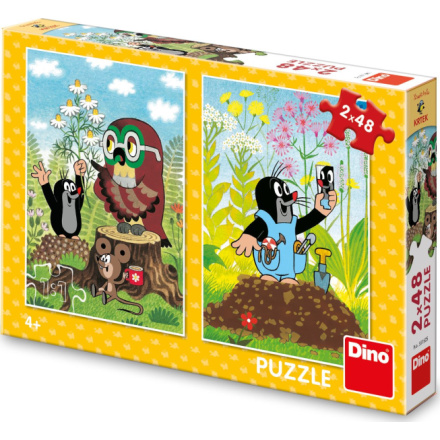 DINO Puzzle Krtek na mýtině 2x48 dílků 114939