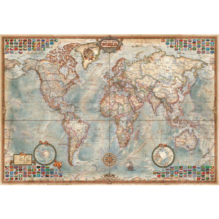 EDUCA Miniaturní puzzle Politická mapa světa 1000 dílků 115808