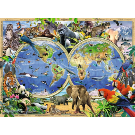 RAVENSBURGER Puzzle Svět divokých zvířat XXL 100 dílků 116152