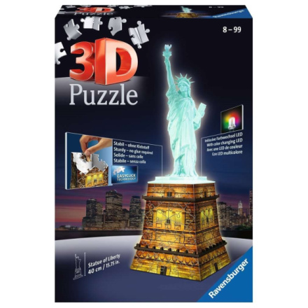 RAVENSBURGER Svítící 3D puzzle Noční edice Socha Svobody 108 dílků 117370