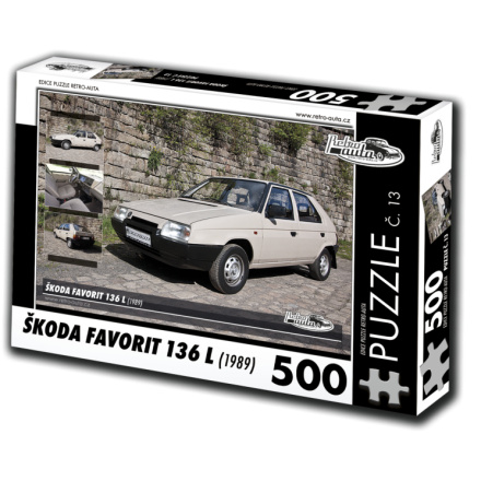 RETRO-AUTA Puzzle č. 13 Škoda Favorit 136 L (1989) 500 dílků 117435