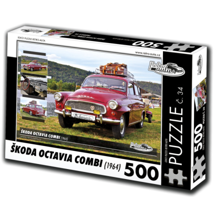 RETRO-AUTA Puzzle č. 34 Škoda Octavia Combi (1964) 500 dílků 118113