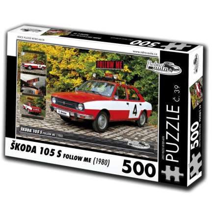 RETRO-AUTA Puzzle č. 39 Škoda 105 S Follow Me (1980) 500 dílků 118118