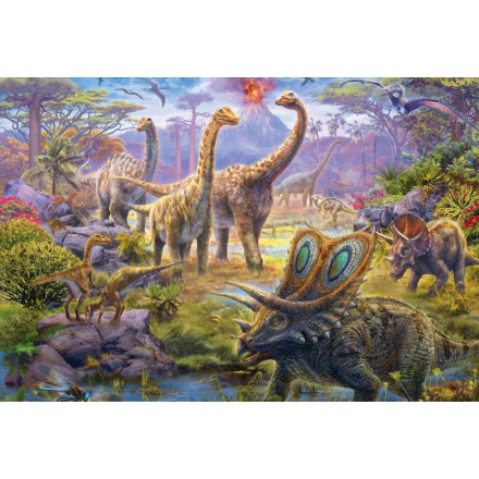 SCHMIDT Puzzle Dinosauři 4v1 v plechovém kufříku (60,60,100,100 dílků) 118684