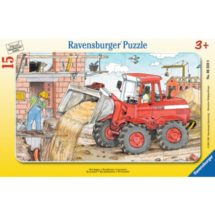 RAVENSBURGER Puzzle Práce s bagrem 15 dílků 119001