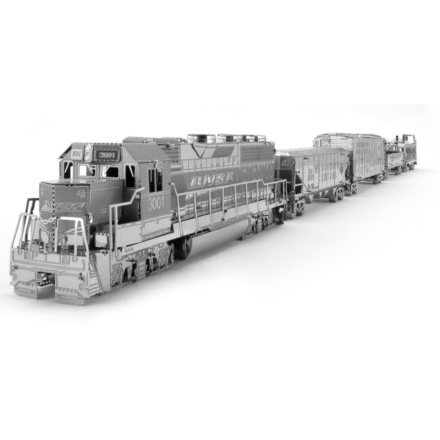 METAL EARTH 3D puzzle Nákladní lokomotiva se 4 vagony (deluxe set) 119865