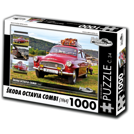 RETRO-AUTA Puzzle č. 34 Škoda Octavia Combi (1964) 1000 dílků 120486
