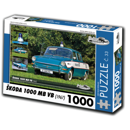 RETRO-AUTA Puzzle č. 33 Škoda 1000 MB VB (1967) 1000 dílků 120487