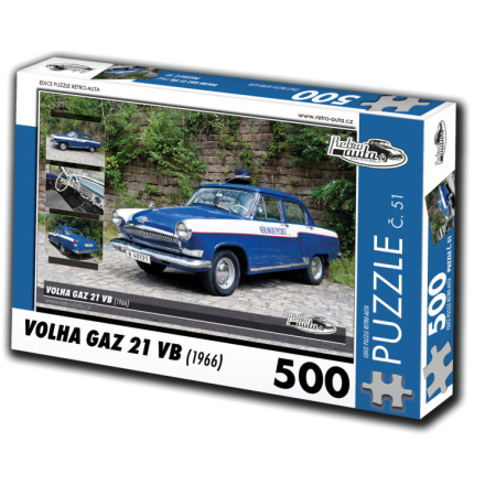 RETRO-AUTA Puzzle č. 51 Volha Gaz 21 VB (1966) 500 dílků 120522