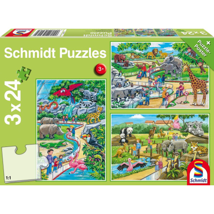 SCHMIDT Puzzle Den v zoo 3x24 dílků 120828