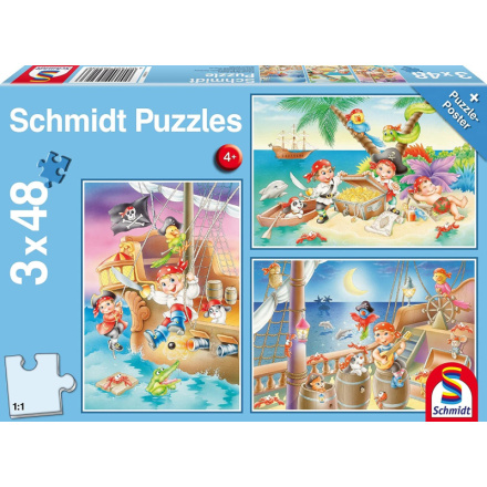 SCHMIDT Puzzle Piráti 3x48 dílků 120855