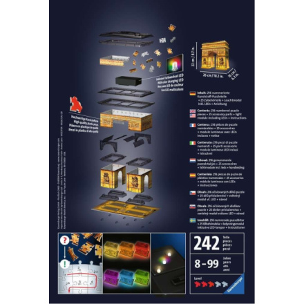 RAVENSBURGER Svítící 3D puzzle Noční edice Vítězný oblouk 216 dílků 122090