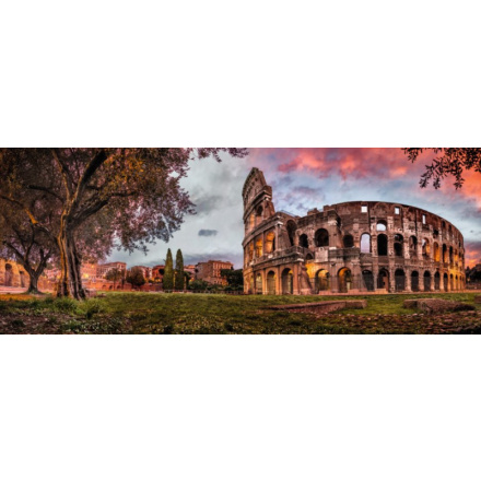 RAVENSBURGER Panoramatické puzzle Západ slunce nad Koloseem, Itálie 1000 dílků 122184