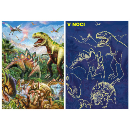 Svítící puzzle Svět dinosaurů XL 100 dílků 122186