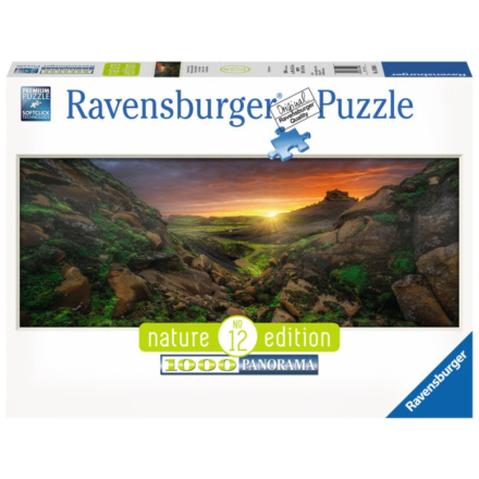 RAVENSBURGER Panoramatické puzzle Západ slunce nad Islandem 1000 dílků 122362