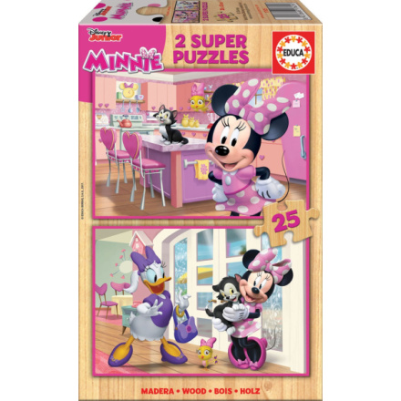 EDUCA Dřevěné puzzle Minnie 2x25 dílků 122555